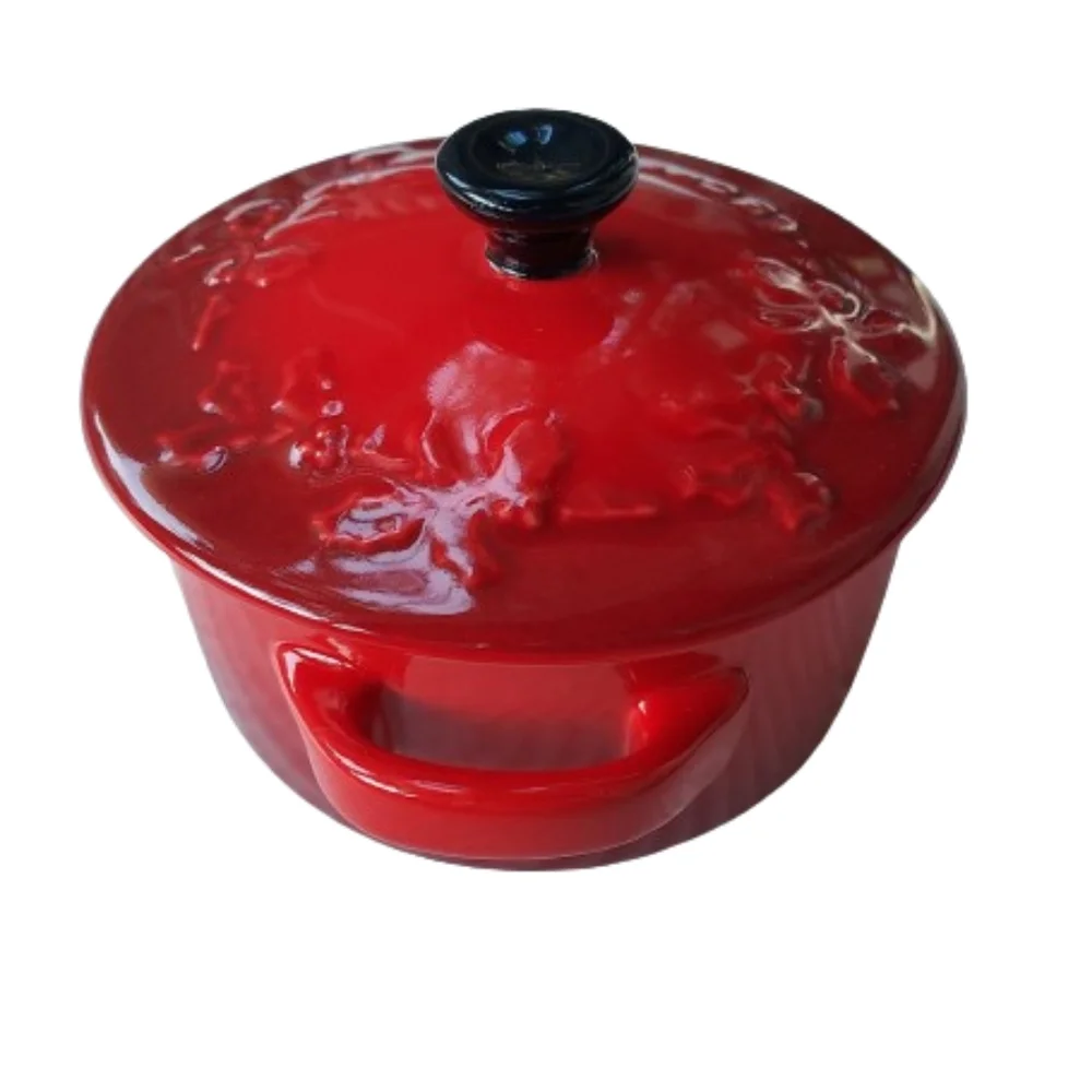 Le Creuset NEW Mini Red Cocotte Stoneware Casserole with Cover